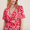 Robe longue &eacute;vas&eacute;e satin rose fushia femme
