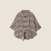Poncho ceinturé boutonné multicolore femme
