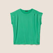 T-shirt droit col rond manches courtes vert menthe femme