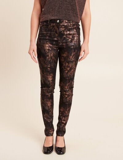 Pantalon ajust&eacute; noir femme
