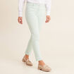 Jean ajusté 7/8ème 5 poches vert clair femme