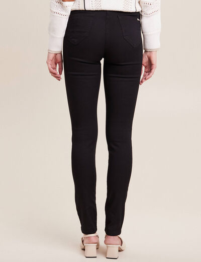 Pantalon léger taille haute long noir femme