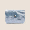 Porte-monnaie en cro&ucirc;te de cuir bleu roi femme