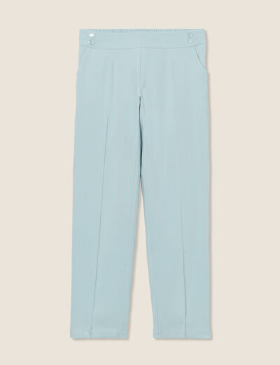 Pantalon flou 7/8ème bleu gris femme