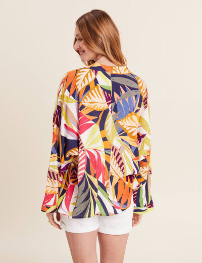 Kimono manches longues multicolore femme