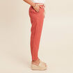 Pantalon flou ceinturé vieux rose femme