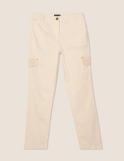 Pantalon jogpant 7/8ème ecru femme