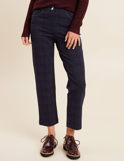 Pantalon droit bleu marine femme