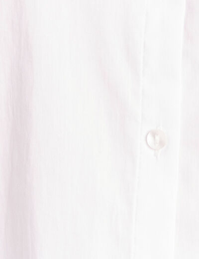 Chemise sans manches col chemise ecru femme