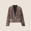 Veste col ch&acirc;le avec sequins couleur cuivre femme