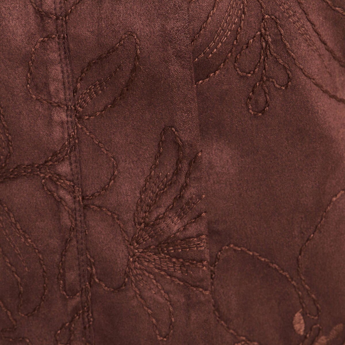 Veste col montant doubl&eacute;e marron fonc&eacute; femme