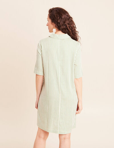 Robe droite courte manches courtes blanc femme