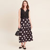 Jupon &agrave; pois noir femme