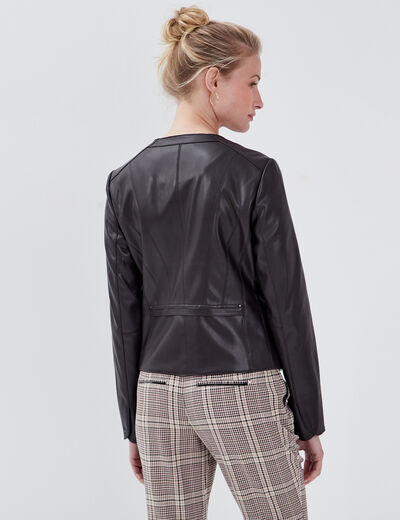 Veste cintrée zippée marron femme