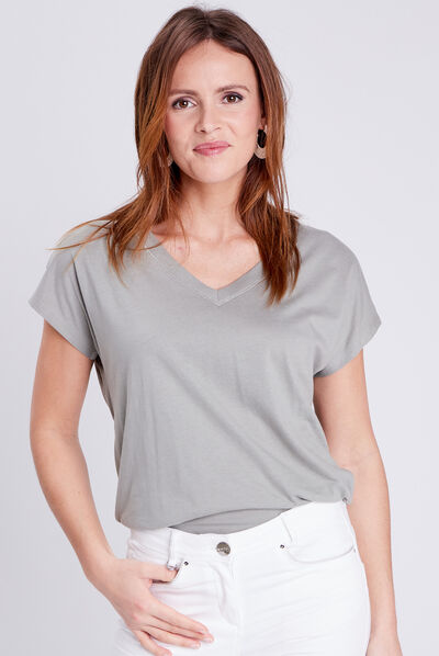 T-shirt manches courtes vert clair femme