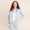 Veste ample en jean manches longues bleu femme