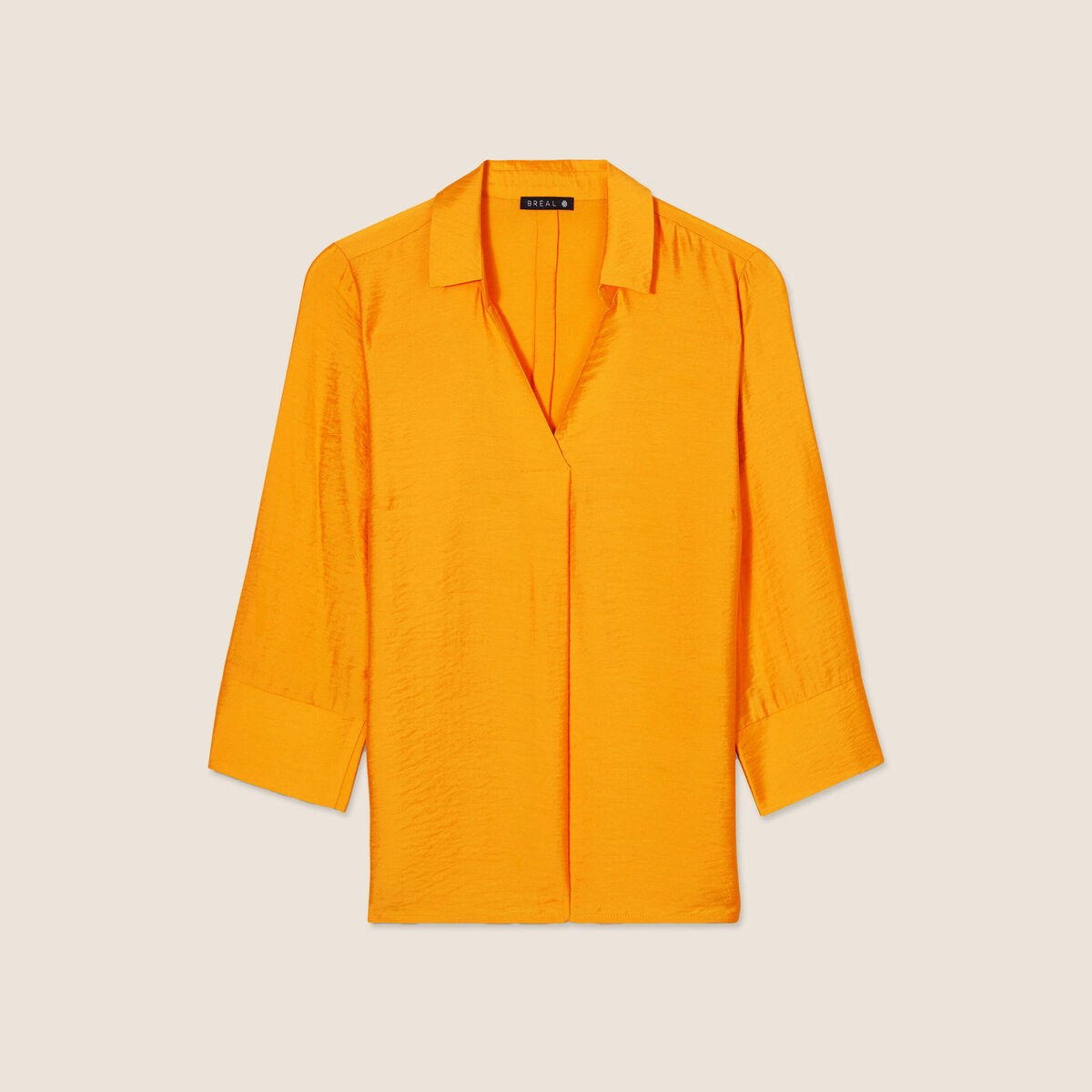 Blouse manches 3/4 jaune moutarde femme