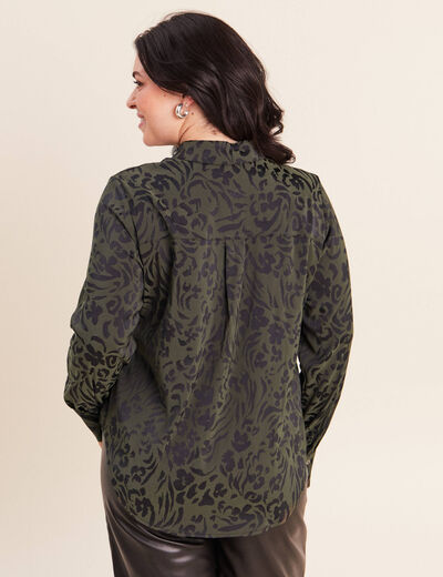 Chemise manches longues vert femme