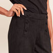 Pantalon aspect daim noir femme