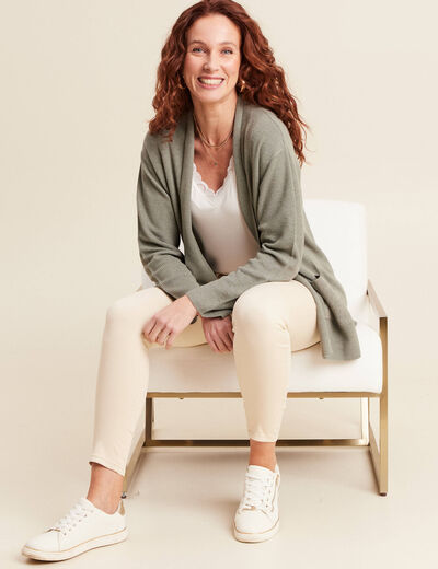 Gilet manches longues vert clair femme