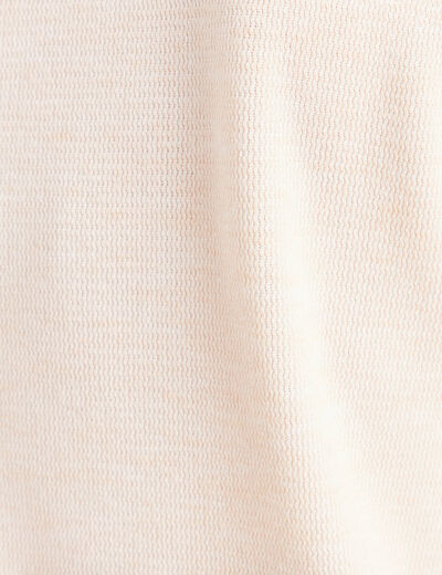 Pull col ch&acirc;le manches longues ecru femme