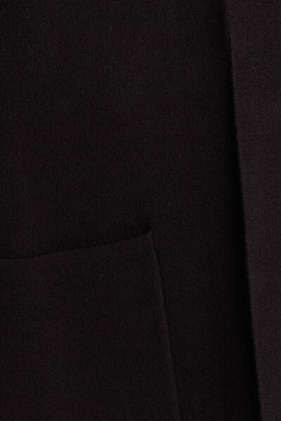 Gilet long à capuche noir femme
