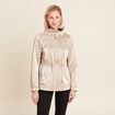 Parka courte m&eacute;tallis&eacute;e beige femme