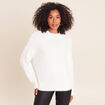 Pull col montant doux ecru femme