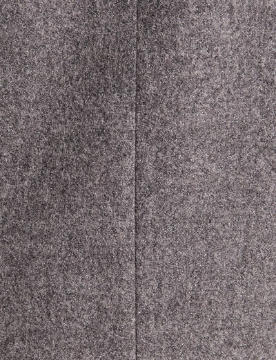 Manteau mi-long zippé gris clair femme