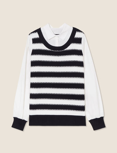 Pull manches longues blanc femme