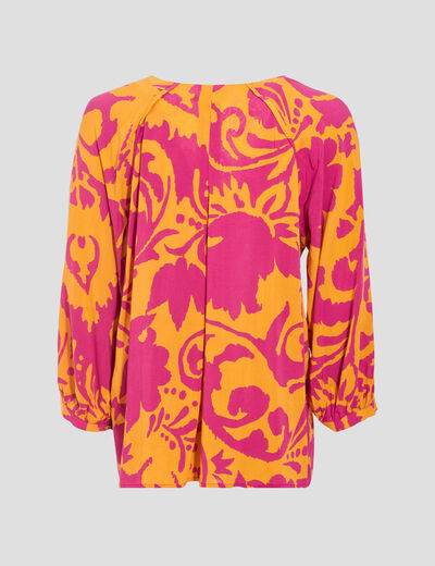 Blouse manches 3/4 jaune foncé femme