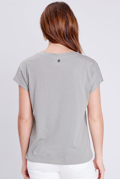 T-shirt manches courtes vert clair femme