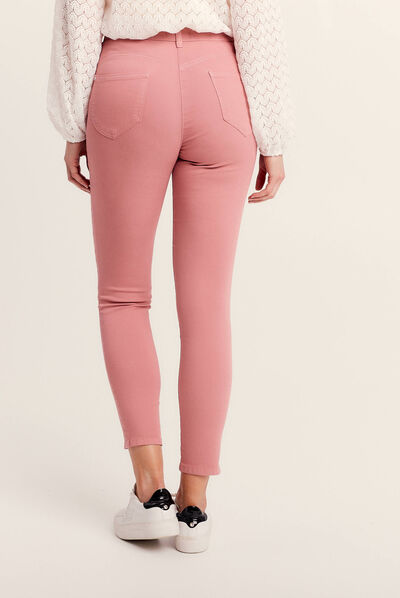 Pantalon léger taille standard 7/8ème rose femme