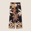 Pantalon large taille haute noir femme
