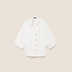 Chemise col chemise manches 3/4 ecru femme
