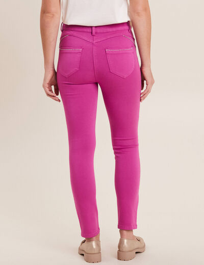 Pantalon ajusté taille haute violet femme