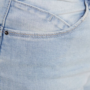Jean ajusté taille standard long denim baby bleu femme