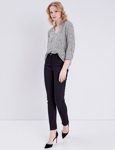 Blouse manches 3/4 noir femme