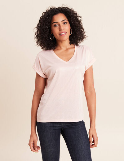 T-shirt manches courtes vieux rose femme
