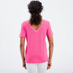T-shirt manches courtes rose fushia femme
