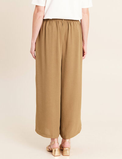 Pantalon jupe-culotte large vert olive femme