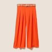 Pantalon jupe-culotte large orange corail femme