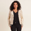 Veste esprit motard zippée couleur or femme
