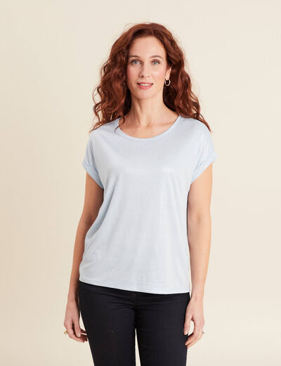 T-shirt manches courtes bleu ciel femme