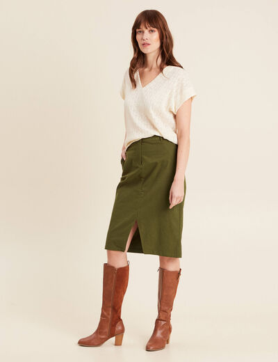 T-shirt manches courtes ecru femme
