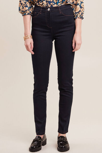 Jean magique ajusté taille standard denim brut femme