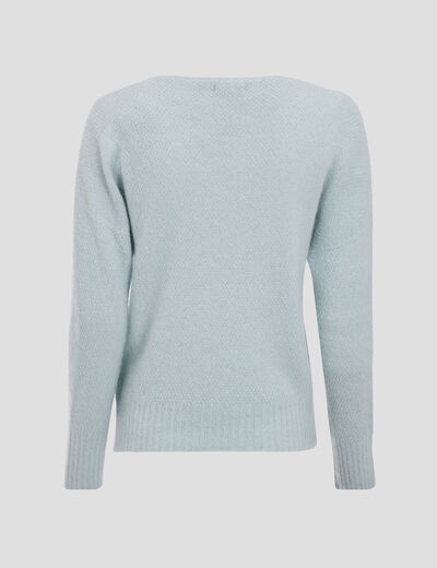 Pull manches longues bleu gris femme
