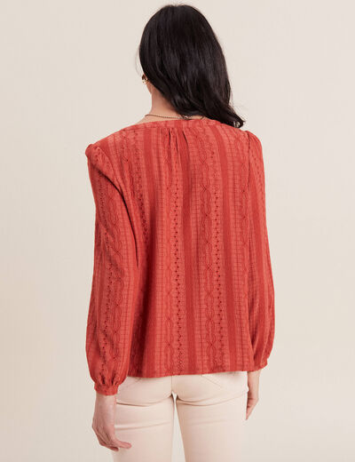 Blouse manches longues vieux rose femme