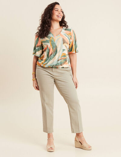 Blouse manches courtes multicolore femme