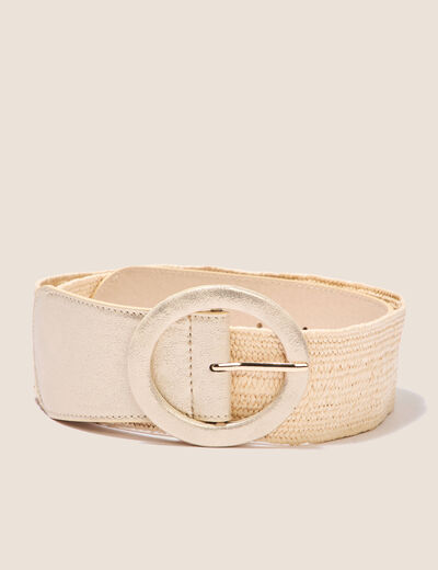 Ceinture large élastiquée ivoire femme